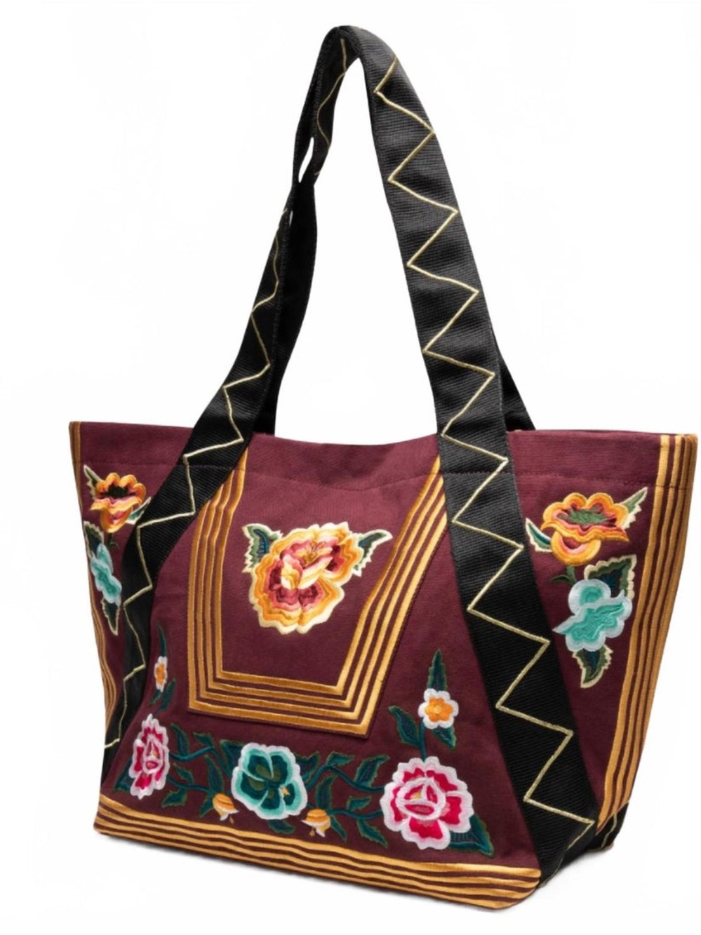 New Wyeth Valentina Tote Bag In Vino Frida Kahlo Floral Boho Carryall Tote